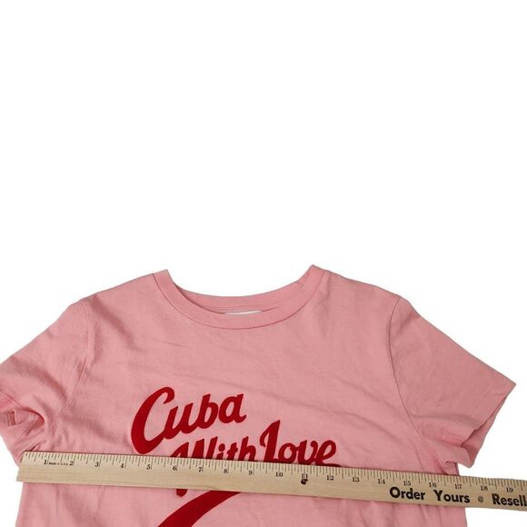 Sandro Paris Top Womens XS 0‎ Pink Alix Cuba With Love Short Sleeve T-shirt - Picture 8 of 9